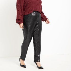 Eloquii Sequin Jogger black plus xxl 20 fancy stretch waist pants comfortable